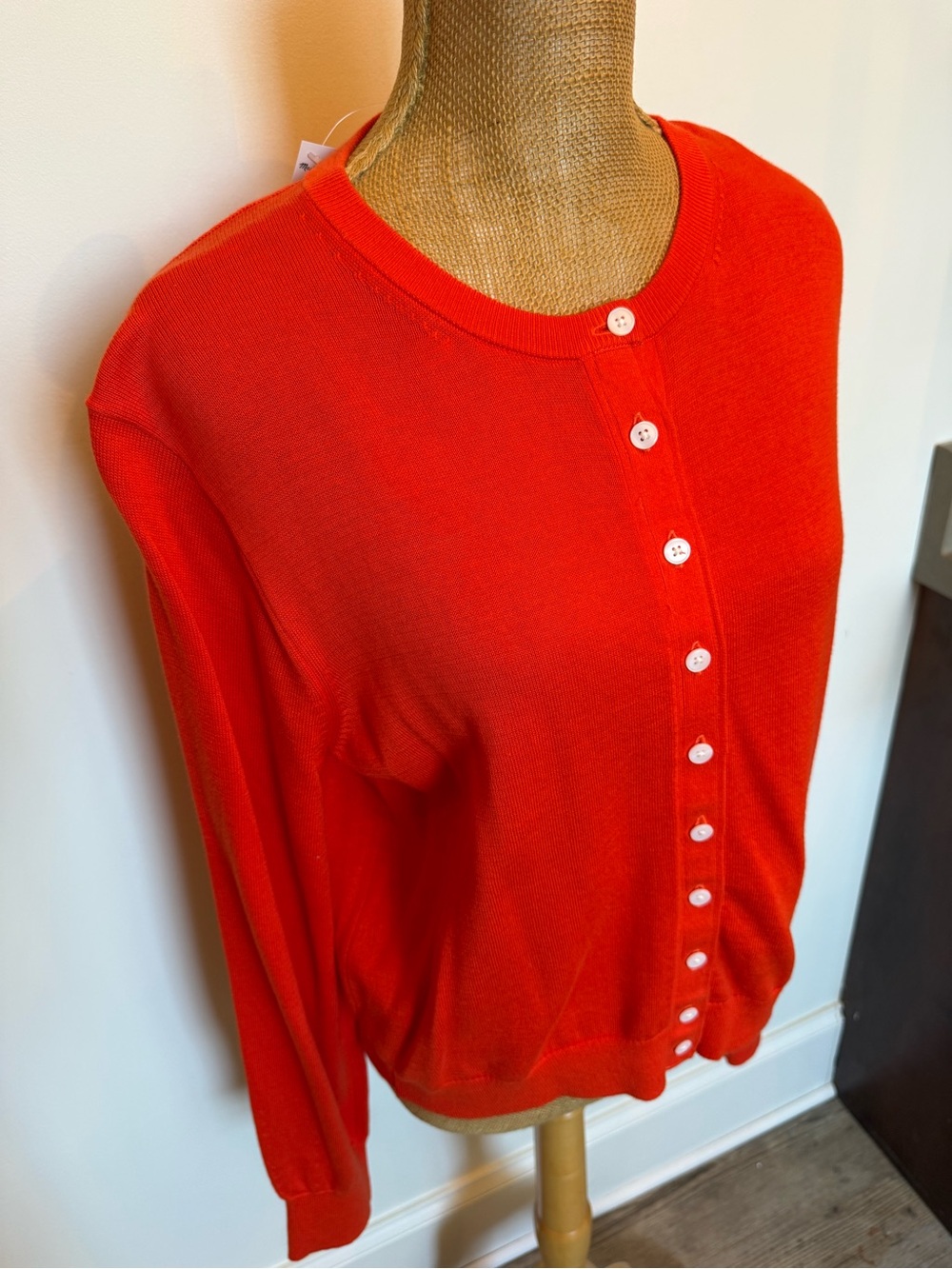 MADEWELL Classic Women's Crewneck Cardigan Burnt Orange Sz L NWT
